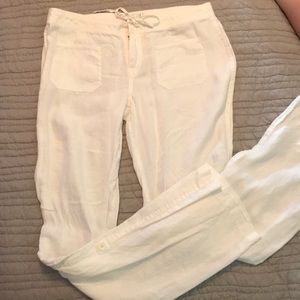 White linen pants